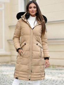 Chaqueta de mujer beige OZONEE O/W377Z