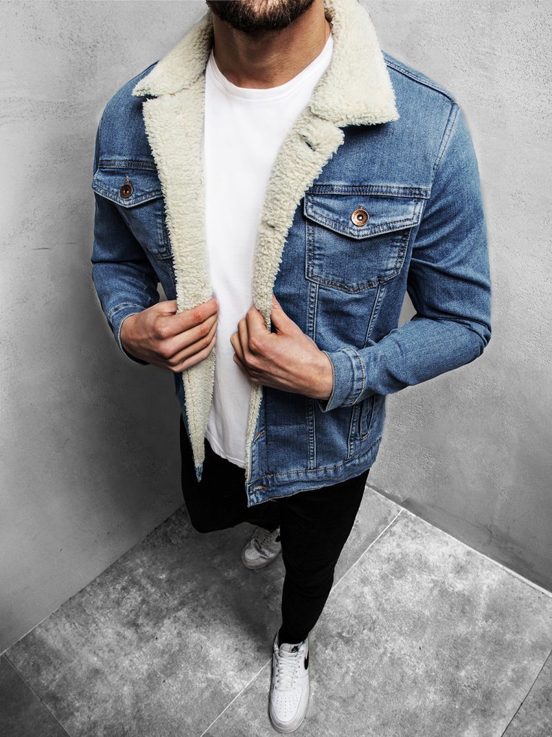 Chaqueta vaquera de hombre azul claro OZONEE BN/5938Z