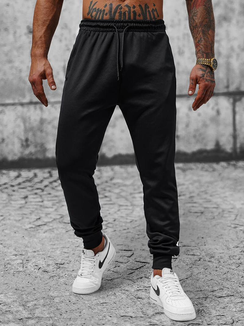 Pantalón de chándal de hombre negras OZONEE JS/8K166