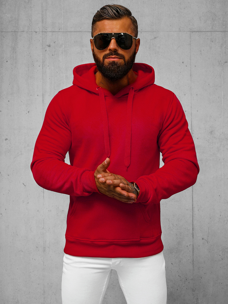 Sudadera de hombre rojo oscuro OZONEE JS/2009Z
