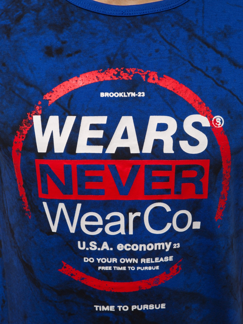 Camiseta de hombre azul OZONEE JS/SS10925Z