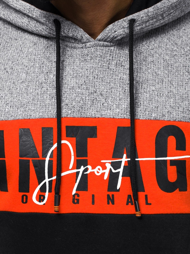 Sudadera de hombre amarillo gris OZONEE JS/KS1911Z