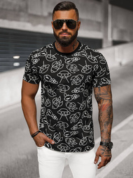 Camiseta de hombre negra OZONEE JS/8T1197/3