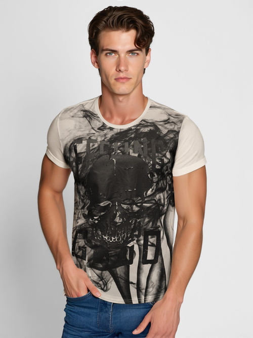 Camiseta de hombre beige OZONEE O/T126/155Z