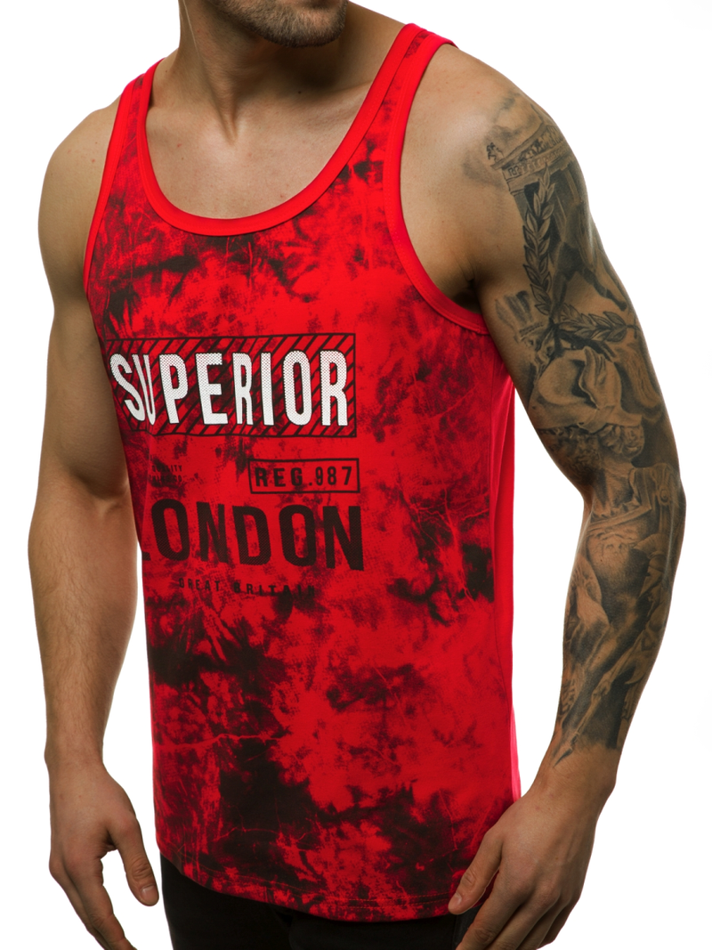 Camiseta sin mangas de hombre roja OZONEE JS/SS11037