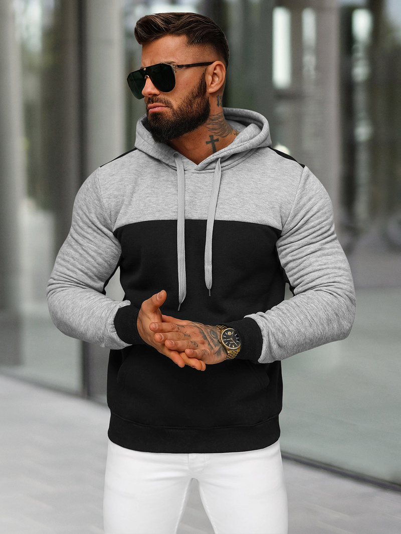 Sudadera de hombre negra OZONEE JS/8B1307/3