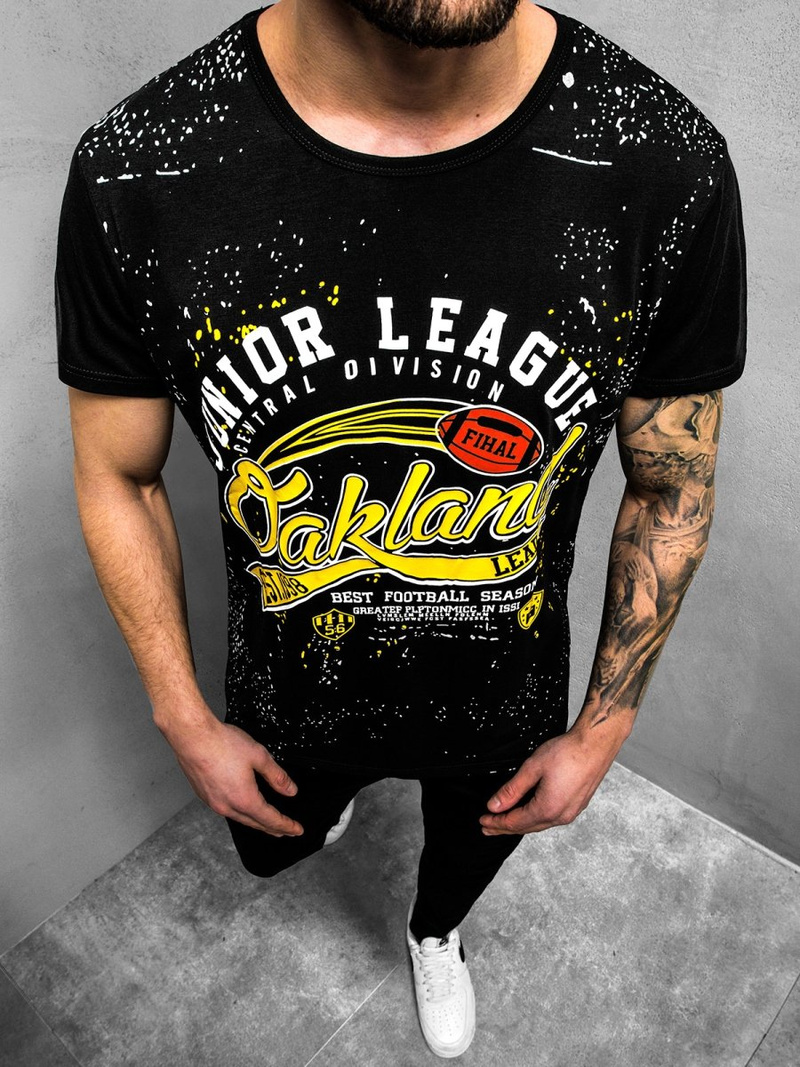 Camiseta de hombre negra OZONEE JS/KS1975Z