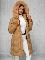 Chaqueta de mujer beige OZONEE JS/16M9202/62Z