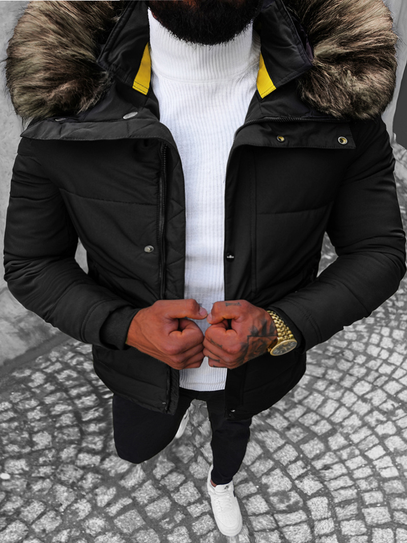 Chaqueta de hombre negra OZONEE JS/M1966/392