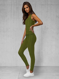 Conjunto de chándal de dos piezas de caqui ZONEE JS/YW88037/7Z