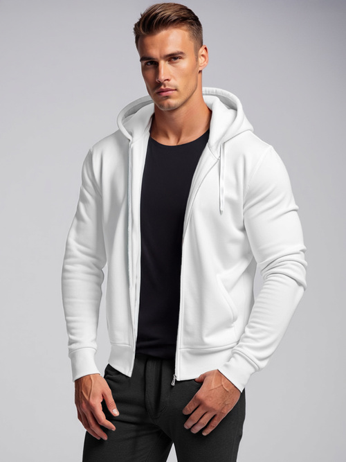 Sudadera de hombre blanca OZONEE JS/2008