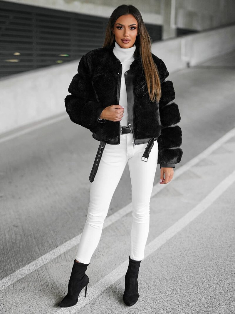 Chaqueta de mujer negra OZONEE JS/11Z8080Z