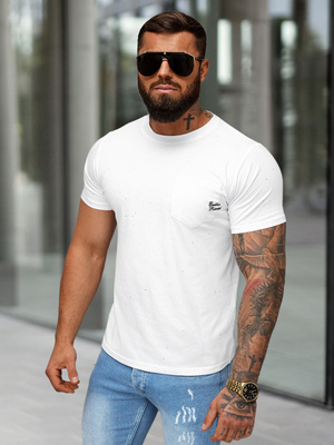 Camiseta de hombre blanco OZONEE O/QQ1387