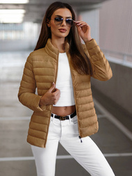 Chaqueta de mujer beige oscuro OZONEE JS/16M9109/84Z