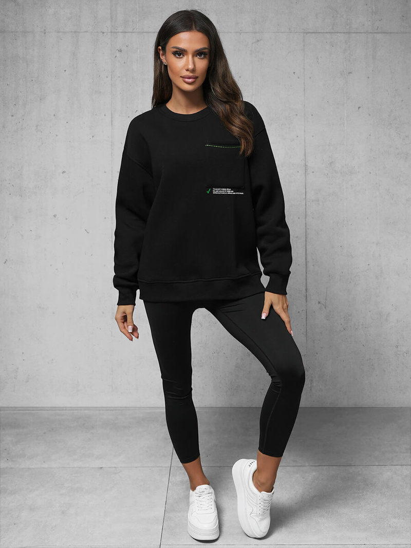 Sudadera de negra OZONEE O/SWE23022Z