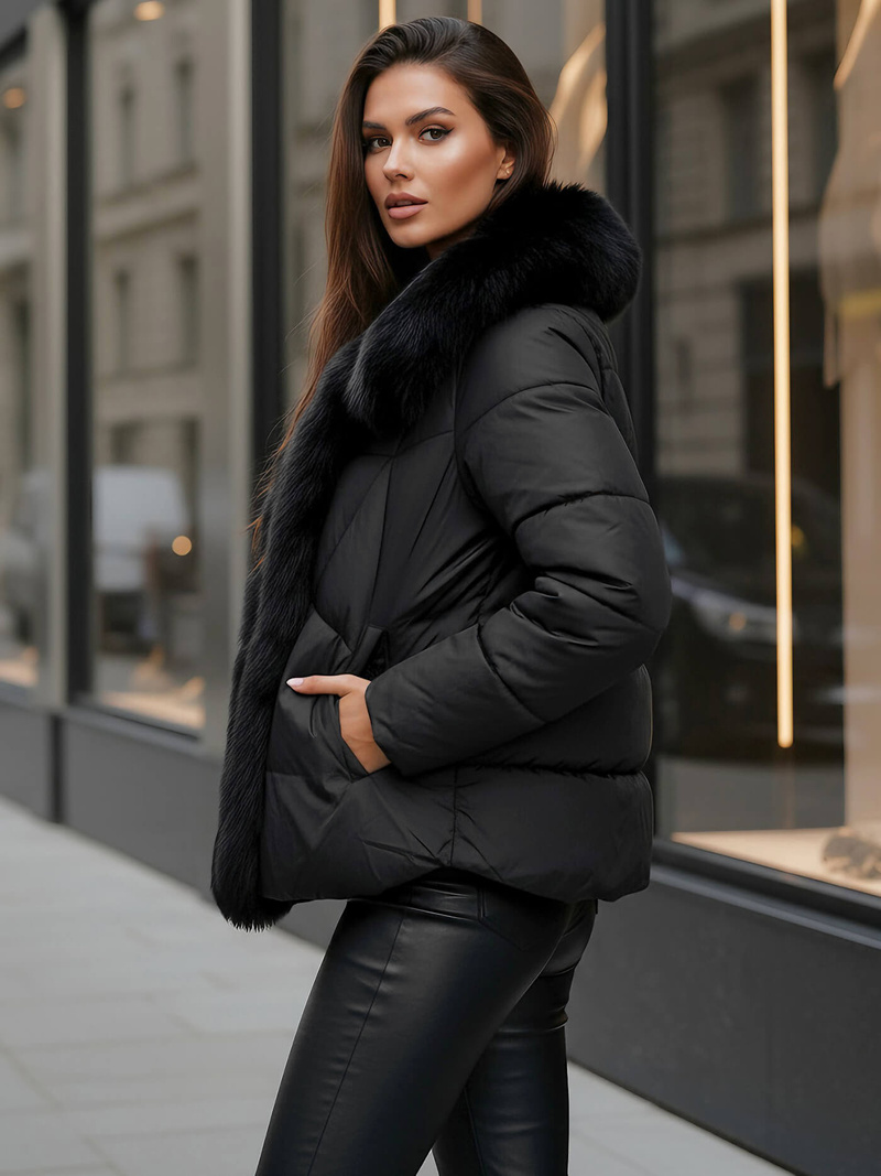 Chaqueta de mujer negra OZONEE O/16M9179/392