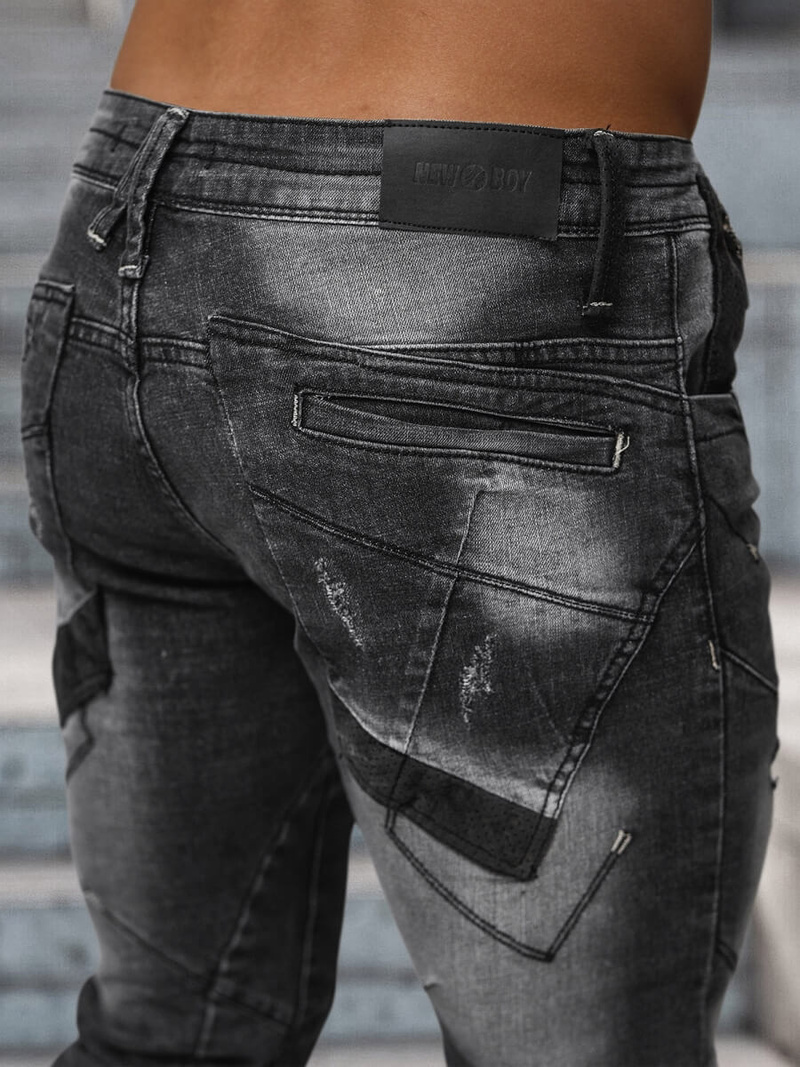 Vaqueros de hombre negras OZONEE NB/MP0045N