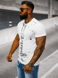 Camiseta de hombre blanca OZONEE O/8T1259/1