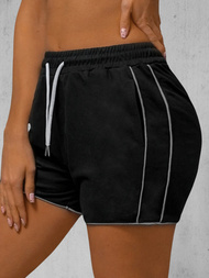 Pantalones cortos de chándal para mujer negras OZONEE JS/8K952/3