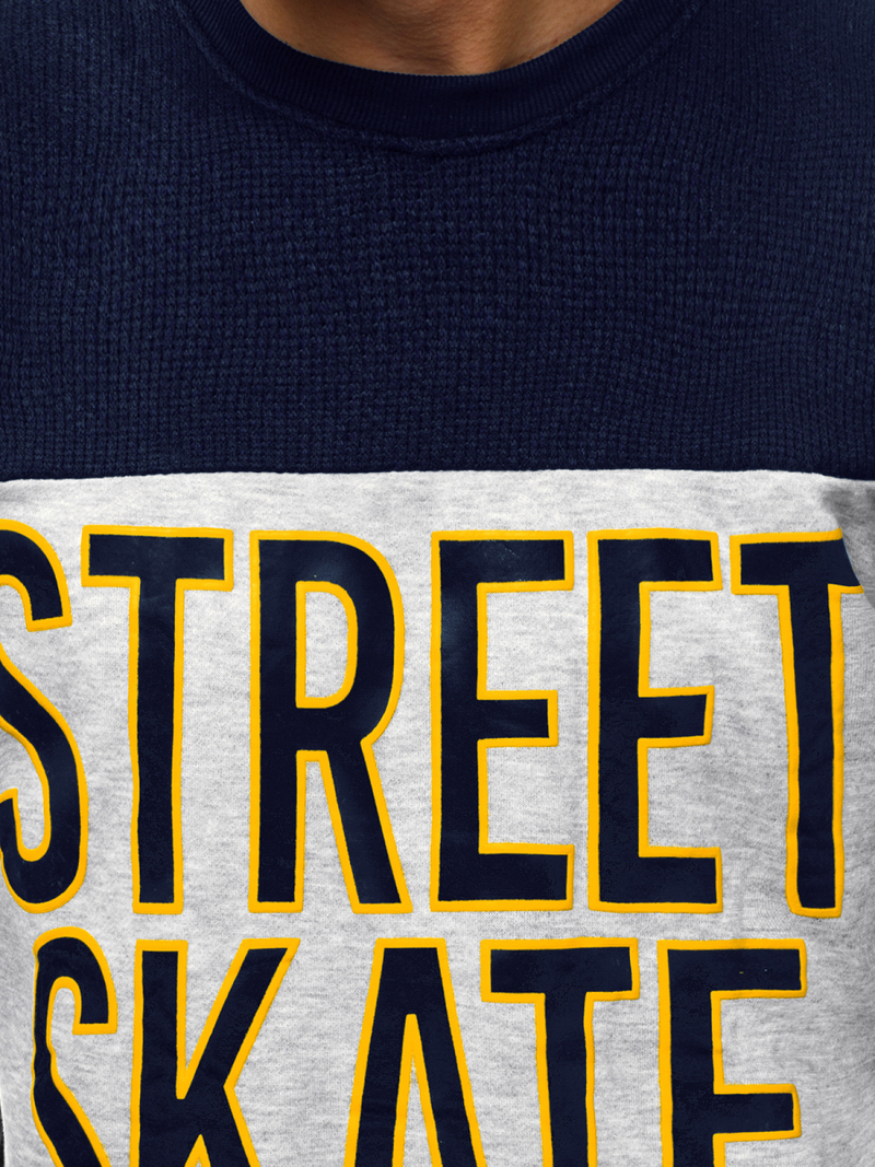 Sudadera de hombre azul marino OZONEE JS/KS1901Z