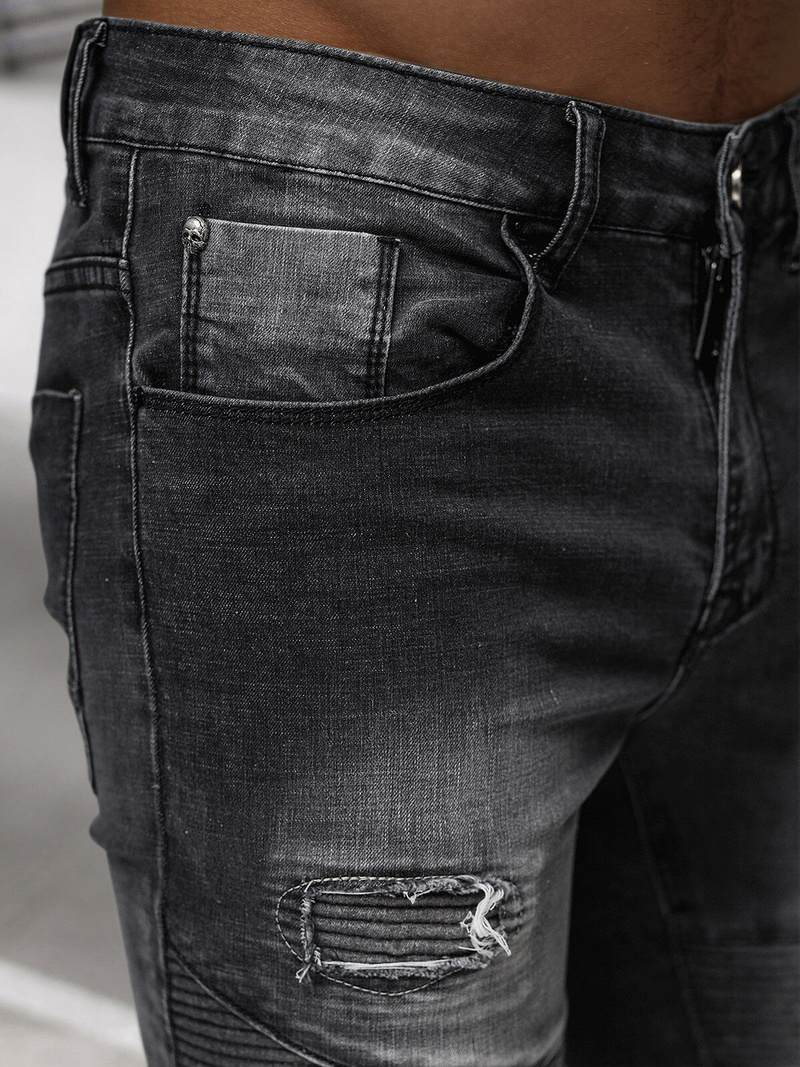 Vaqueros de hombre negras OZONEE NB/MP0142N