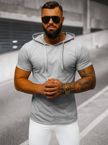 Camiseta de hombre gris OZONEE JS/8T89/2