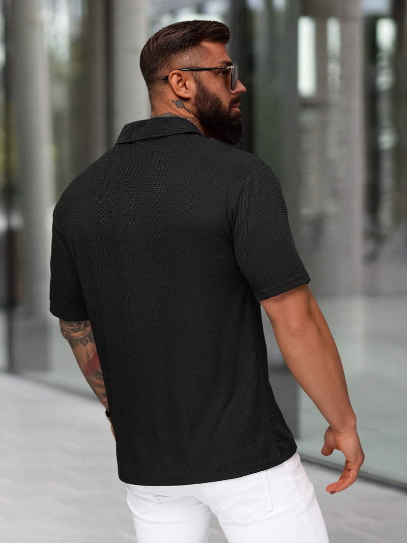 Polo de hombre negro OZONEE O/YN2/593