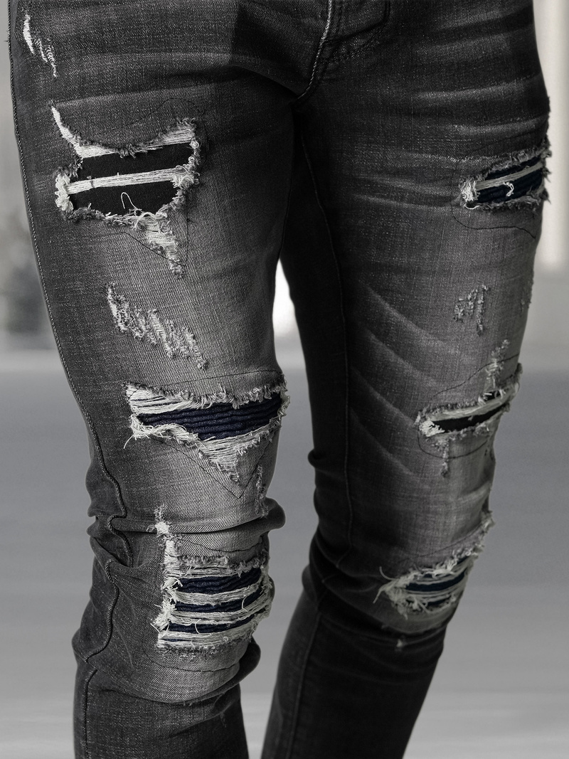 Vaqueros de hombre negras OZONEE NB/MP0075NZ