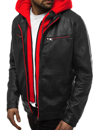 Chaqueta de hombre negra-roja OZONEE N/6129