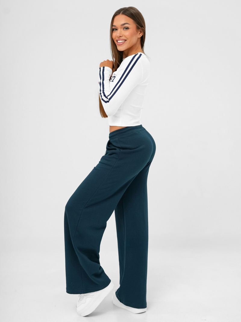 Conjunto de chándal de dos piezas blanco-azul marino OZONEE JS/M60815AB