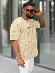 Camiseta de hombre beige OZONEE O/YN2/621
