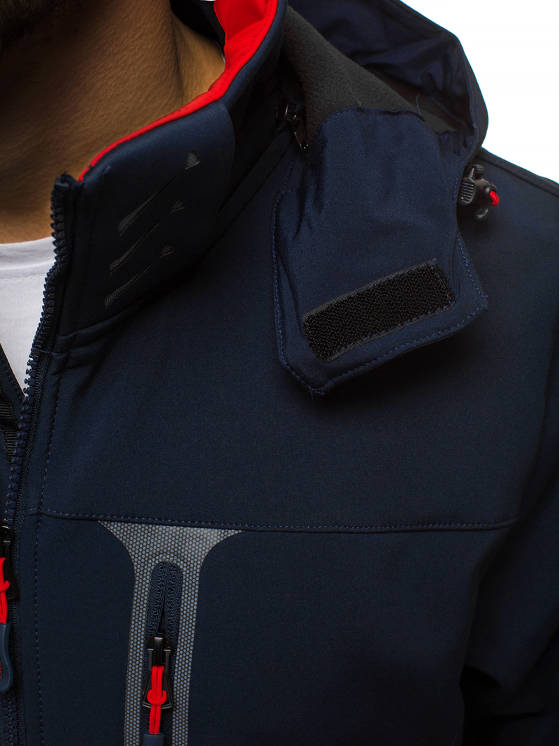 Chaqueta de hombre azul marino rojo OZONEE GE/12262