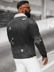 Chaqueta vaquera de hombre sherpa negra OZONEE NB/MJ502NZ