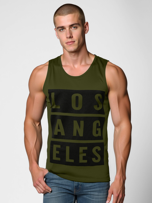Camiseta sin mangas de hombre de verde OZONEE O/T105/29Z