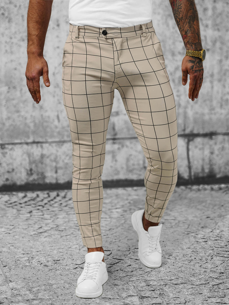 Pantalón chino de hombre beige OZONEE O/P4009