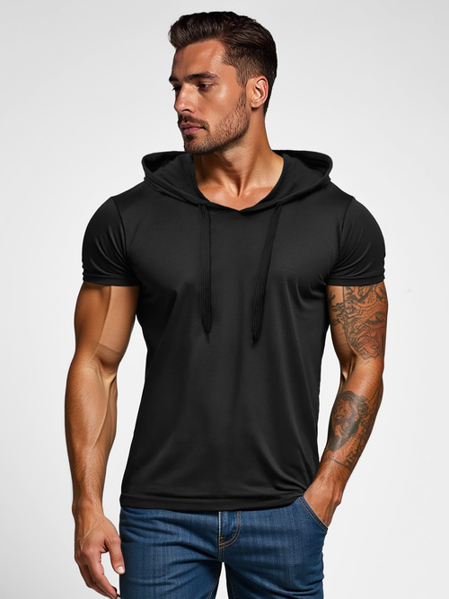 Camiseta de hombre negra OZONEE JS/8T89/3Z