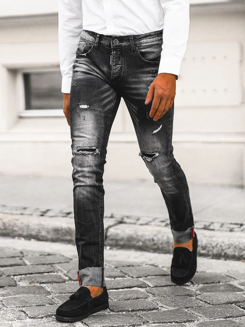 Vaqueros de hombre negras OZONEE NB/MP0126N