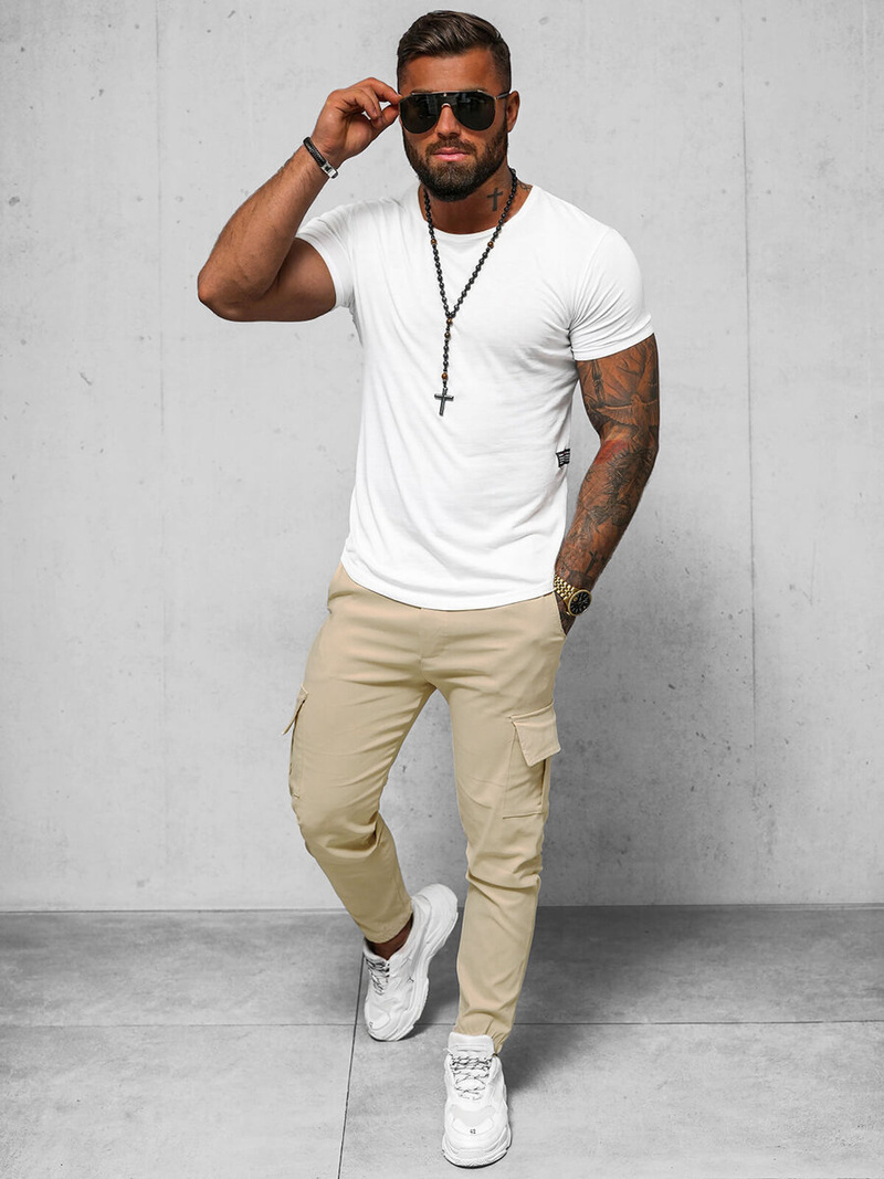 Pantalón chino de hombre beige OZONEE O/1404SP