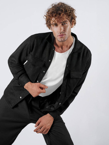 Camisa de hombre negra OZONEE O/GOM23039