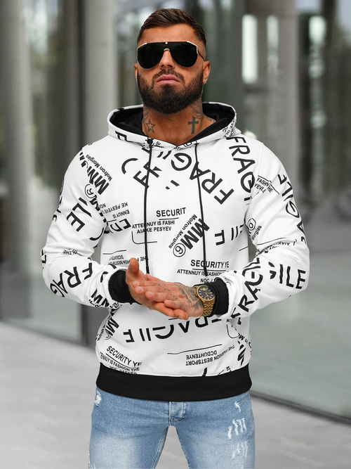 Sudadera de hombre blanca OZONEE JS/8B1255/1
