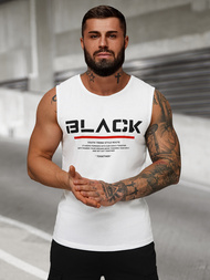 Camiseta sin mangas de hombre blanca OZONEE JS/8B1712/1