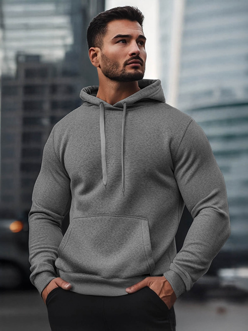 Sudadera de hombre gris-oscuro OZONEE JS/2009Z