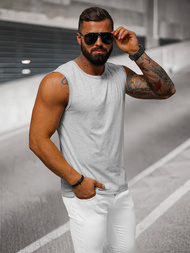 Camiseta sin mangas de hombre gris OZONEE JS/99001Z