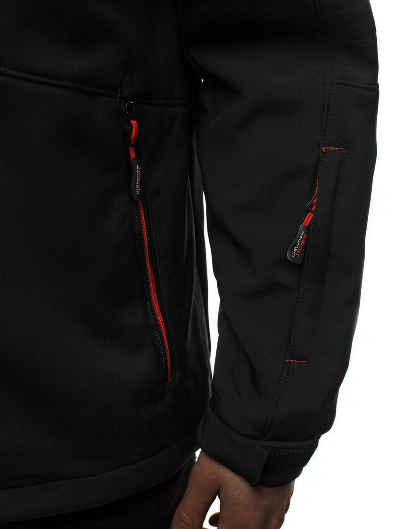 Chaqueta de hombre negro-naranja OZONEE GE/12263Z