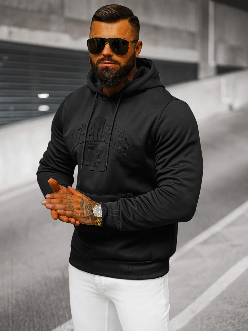 Sudadera de hombre negra OZONEE JS/27B6511/3