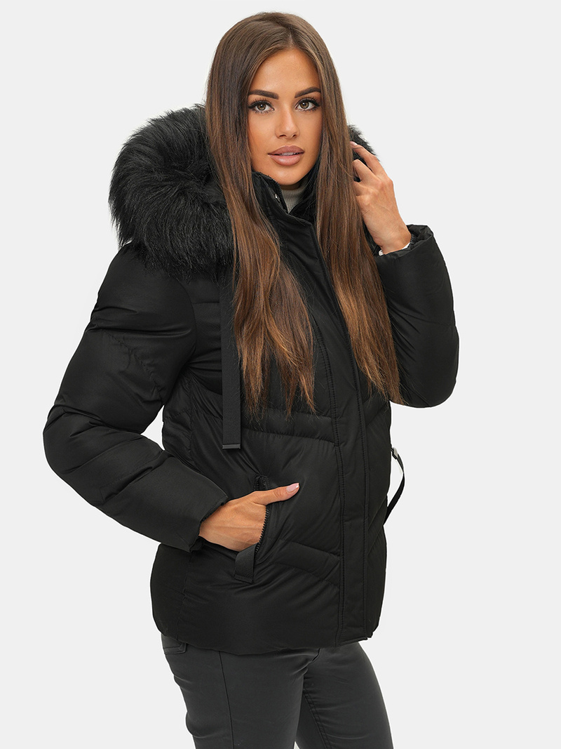 Chaqueta de mujer en negra OZONEE JS/M738/392