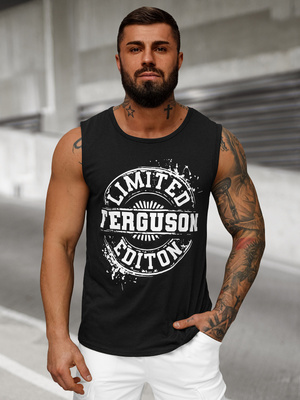 Camiseta sin mangas de hombre negra OZONEE JS/8B1725/3Z