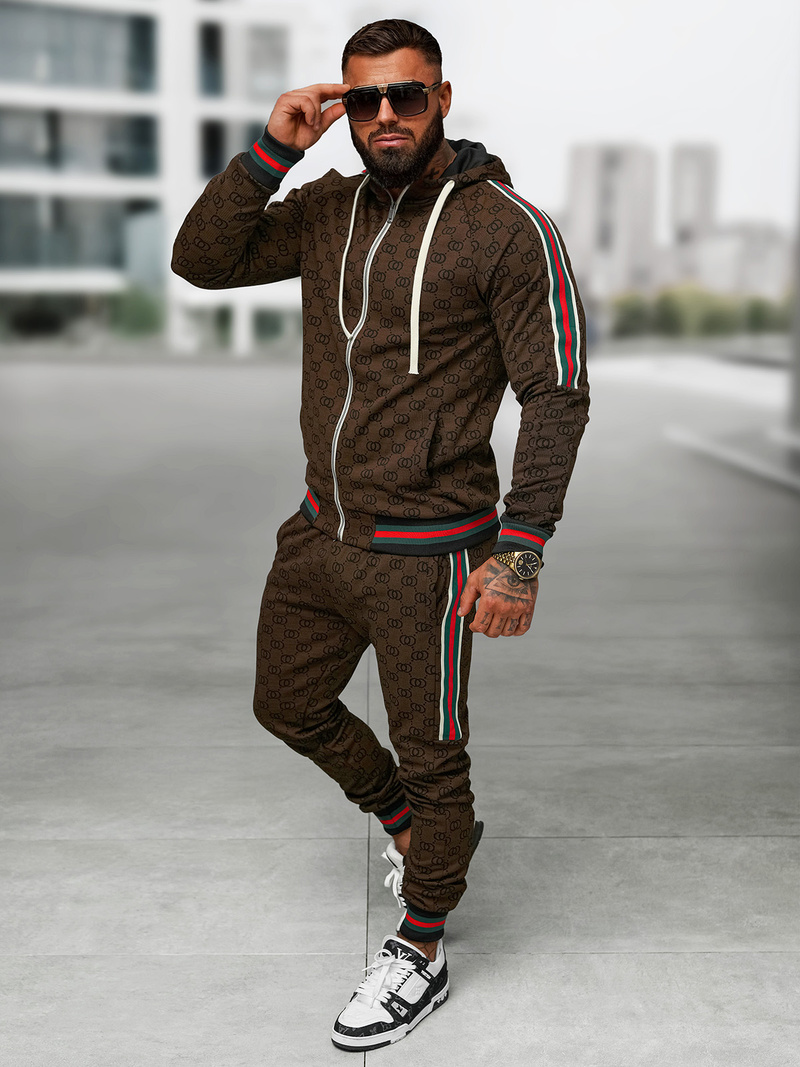 Chándal de hombre beige oscuro OZONEE O/FF5111AB