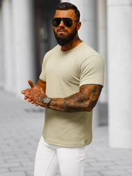 Camiseta de hombre beige OZONEE O/7766T