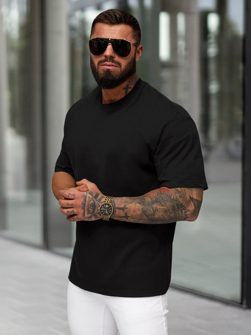 Camiseta de hombre negras OZONEE JS/67T1298/3